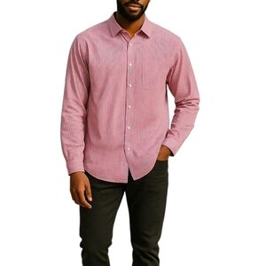 J. HILBURN XL 48in Chest Multi Plaid Button Up Down Shirt Collard Dress Business